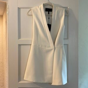 BCBG Maxazria white sleeveless blazer mini dress